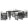 Ensemble de salle à manger pour jardin 5 pcs Noir polyrotin 563095563095