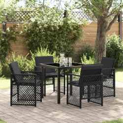 Ensemble de salle à manger pour jardin 5 pcs Noir polyrotin 563096563096