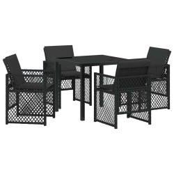 Ensemble de salle à manger pour jardin 5 pcs Noir polyrotin 563096563096