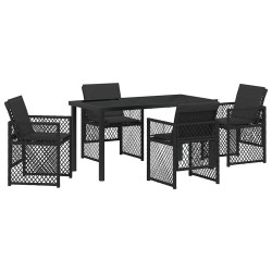 Ensemble de salle à manger pour jardin 5 pcs Noir polyrotin 563097563097