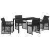 Ensemble de salle à manger pour jardin 5 pcs Noir polyrotin 563097563097