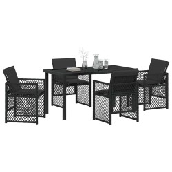 Ensemble de salle à manger pour jardin 5 pcs Noir polyrotin 563097563097