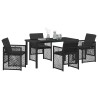 Ensemble de salle à manger pour jardin 5 pcs Noir polyrotin 563097563097