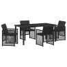 Ensemble de salle à manger pour jardin 5 pcs Noir polyrotin 563098563098