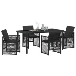 Ensemble de salle à manger pour jardin 5 pcs Noir polyrotin 563098563098