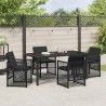 Ensemble de salle à manger pour jardin 5 pcs Noir polyrotin 563098563098