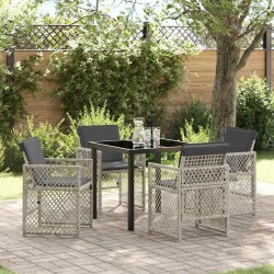 Ensemble de salle à manger pour jardin 5 pcs Gris clair 563099563099