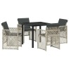 Ensemble de salle à manger pour jardin 5 pcs Gris clair 563099563099