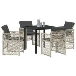 Ensemble de salle à manger pour jardin 5 pcs Gris clair 563099563099