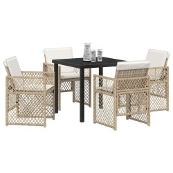 Ensemble de salle à manger pour jardin 5 pcs Beige polyrotin 563100563100
