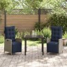 Ensemble de salle à manger pour jardin 3 pcs Gris et Noir Rotin 563101563101