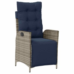Ensemble de salle à manger pour jardin 3 pcs Gris et Noir Rotin 563101563101