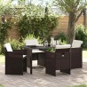 Ensemble de salle à manger pour jardin 5 pcs Marron polyrotin 563102563102