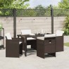 Ensemble de salle à manger pour jardin 5 pcs Marron polyrotin 563102563102