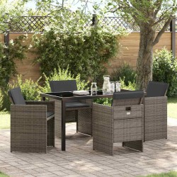 Ensemble de salle à manger pour jardin 5 pcs Gris polyrotin 563103563103