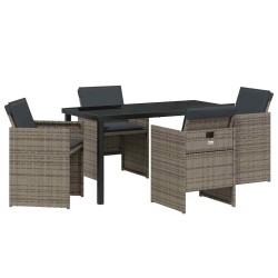 Ensemble de salle à manger pour jardin 5 pcs Gris polyrotin 563103563103