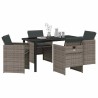 Ensemble de salle à manger pour jardin 5 pcs Gris polyrotin 563103563103