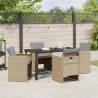 Ensemble de salle à manger pour jardin 5 pcs Beige polyrotin 563104563104