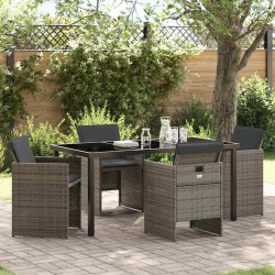 Ensemble de salle à manger pour jardin 5 pcs Gris polyrotin 563105563105
