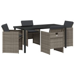 Ensemble de salle à manger pour jardin 5 pcs Gris polyrotin 563105563105