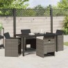 Ensemble de salle à manger pour jardin 5 pcs Gris polyrotin 563105563105