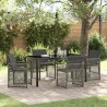 Ensemble de salle à manger pour jardin 5 pcs Gris polyrotin 563108563108