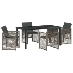 Ensemble de salle à manger pour jardin 5 pcs Gris polyrotin 563108563108