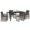 Ensemble de salle à manger pour jardin 5 pcs Gris polyrotin 563108563108