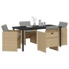 Ensemble de salle à manger pour jardin 5 pcs Beige polyrotin 563109563109