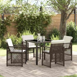Ensemble de salle à manger pour jardin 5 pcs Marron polyrotin 563111563111