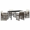 Ensemble de salle à manger pour jardin 5 pcs Marron polyrotin 563112563112