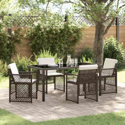 Ensemble de salle à manger pour jardin 5 pcs Marron polyrotin 563113563113
