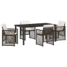 Ensemble de salle à manger pour jardin 5 pcs Marron polyrotin 563113563113