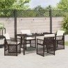 Ensemble de salle à manger pour jardin 5 pcs Marron polyrotin 563113563113