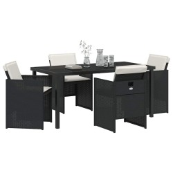 Ensemble de salle à manger pour jardin 5 pcs Noir polyrotin 563115563115