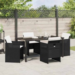 Ensemble de salle à manger pour jardin 5 pcs Noir polyrotin 563115563115