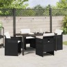 Ensemble de salle à manger pour jardin 5 pcs Noir polyrotin 563115563115