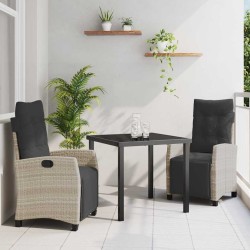 Ensemble de salle à manger pour jardin 3 pcs Gris clair 563116563116