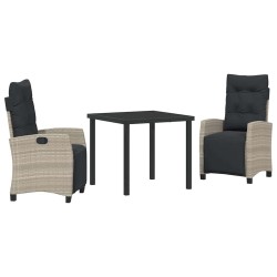Ensemble de salle à manger pour jardin 3 pcs Gris clair 563116563116