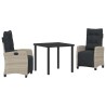 Ensemble de salle à manger pour jardin 3 pcs Gris clair 563116563116
