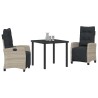 Ensemble de salle à manger pour jardin 3 pcs Gris clair 563116563116