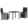 Ensemble de salle à manger pour jardin 3 pcs Gris polyrotin 563117563117