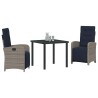 Ensemble de salle à manger pour jardin 3 pcs Gris polyrotin 563117563117