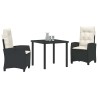 Ensemble de salle à manger pour jardin 3 pcs Noir polyrotin 563118563118