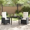 Ensemble de salle à manger pour jardin 3 pcs Noir polyrotin 563118563118