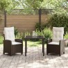 Ensemble de salle à manger pour jardin 3 pcs Marron polyrotin 563119563119