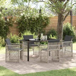 Ensemble de salle à manger pour jardin 5 pcs Gris clair 563120563120