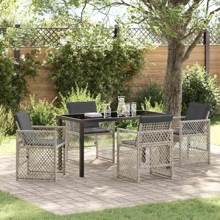 Ensemble de salle à manger pour jardin 5 pcs Gris clair 563120563120