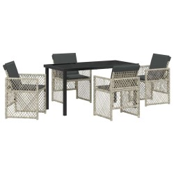 Ensemble de salle à manger pour jardin 5 pcs Gris clair 563120563120