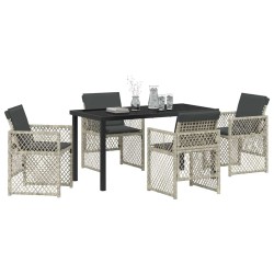 Ensemble de salle à manger pour jardin 5 pcs Gris clair 563120563120